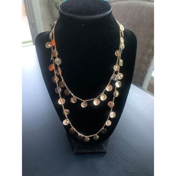 NWT Park Lane Gold disk 39" hammered necklace - Picture 4 of 4